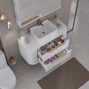 Ver imagem 3 de Conjunto para Banheiro Alice 1 Metro Suspenso com Cuba Stella - Fabribam