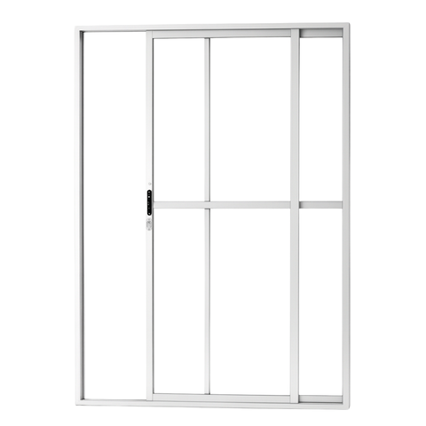 Porta Sacada de Aluminio Branco 2 Folhas Linha 25 com Fechadura 2,10x1,20