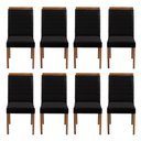 Ver imagem 1 de Kit 8 Cadeiras Decorativas Sala de Jantar Luxo Sueli Facto Preto - Mozzelar