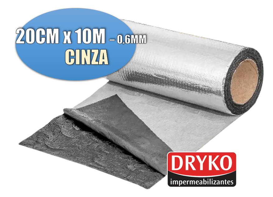 Manta Asfaltica / Térmica Vedatudo Cinza 20cm x 10m 0,6mm Dryko Unico - 2