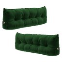 Ver imagem 1 de Kit 02 Almofadas para Cabeceira Encosto Apoio Lombar Spot 140cm com Porta Celular Veludo - Desk Desi