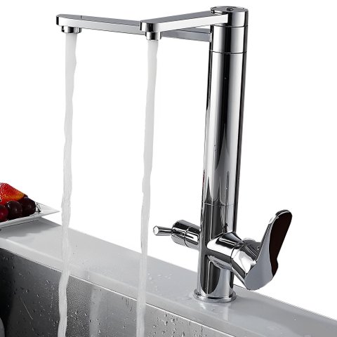 Torneira Gourmet Giratoria de Filtro Metal Inox Suporte Filtro Gourmet Pia Mesa Cozinha Churrasqueir