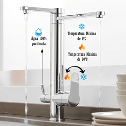Torneira Gourmet Giratoria de Filtro Metal Inox Suporte Filtro Gourmet Pia Mesa Cozinha Churrasqueir - 3