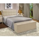 Ver imagem 1 de Conjunto Cabeceira Casal Estofada e Calçadeira Baú Espresso Móveis