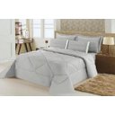 Ver imagem 1 de Edredom Casal Queen Requinte Percal 180 fios 01 Pç:Cinza