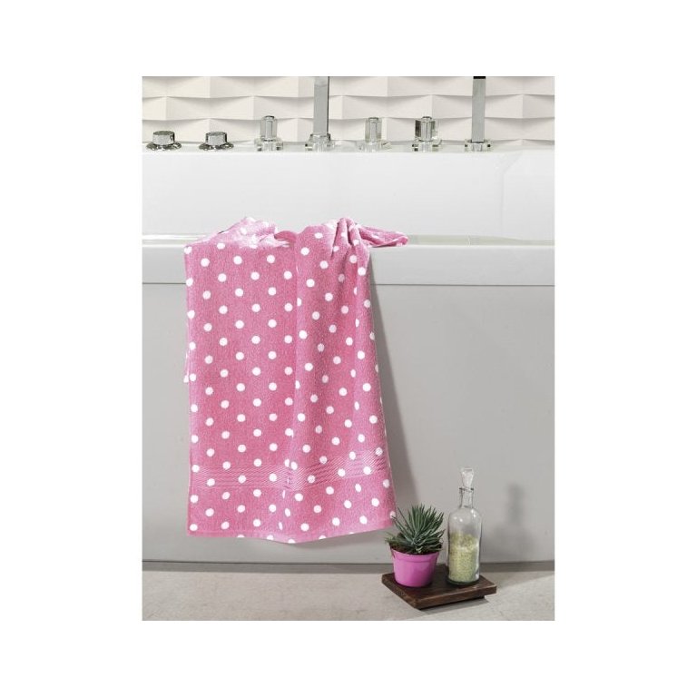 Toalha de Rosto Felpuda Prisma Estampada 50 cm de x 80 cm Cor:Rosa