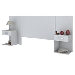 Cabeceira para Box Casal Extensível e 2 Mesas de Apoio Happy Espresso Móveis - 2