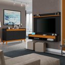 Ver imagem 1 de Conjunto Sala de Estar Painel Home 136cm e Buffet Ripado