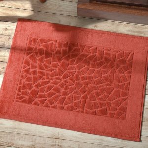 Toalha De Piso Jacquard Confort Pedra 680g/m² - 70cm x 50cm Döhler Cor:Telha