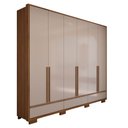 Ver imagem 1 de Guarda-roupa Casal Hill 6 Portas 3 Gavetas 100% Mdf Freijó Trend/off White Tx - Panorama Móveis