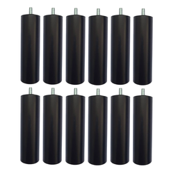 Kit 12 Pés de Cama Box ou Baú Queen King Tubo Preto 13cm - 1