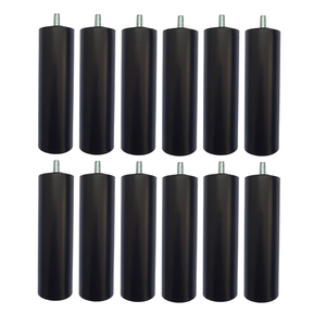 Kit 12 Pés de Cama Box ou Baú Queen King Tubo Preto 13cm