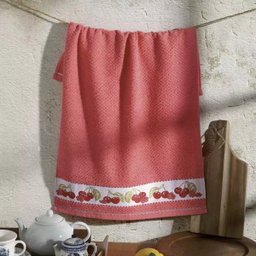Pano de Copa Felpudo Jacquard Vida 340g/m 45cm X 70cm Döhler Cor:cerejas - 1