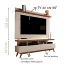 Ver imagem 2 de Rack com Painel para TV 65" Sala Vivare Wood 1,60 Giga Móveis:OffWhite/Freijó