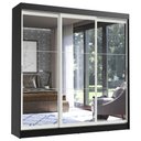 Ver imagem 2 de Guarda-Roupa Casal Madesa Istambul 3 Portas de Correr de Espelho 3 Gavetas Preto/Branco Cor:Preto/Br