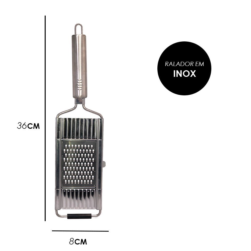 Ralador em Aço Inox Manual 3 em 1 Lâminas Legumes Multiuso - 5