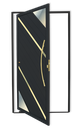 Ver imagem 1 de Porta Pivotante Lambril Oasis c/Puxador D. Super Preto Dourado 120 Brimak