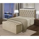 Ver imagem 1 de Conjunto Cabeceira Casal Estofada e Calçadeira Baú Espresso Móveis