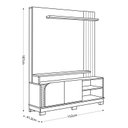 Ver imagem 4 de Estante Home Jurere 1500 para Tv de 65" Off White Matte/freijo - Colibri