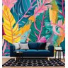 Papel de Parede 3D Painel 2,5M Folhas Tropicais Decoradas Jadim Realista Auto Colante Lavável - 2