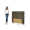 Conjunto Cabeceira Casal Estofada e Calçadeira Baú Espresso Móveis - 3