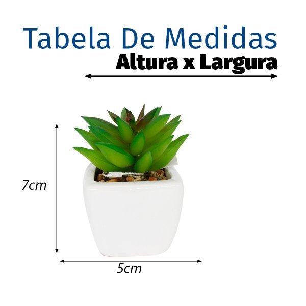 Planta Artificial Com Vaso Em Cerâmica Suculenta Decorativa - 6