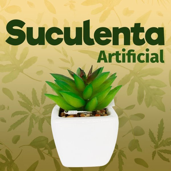 Planta Artificial Com Vaso Em Cerâmica Suculenta Decorativa - 2