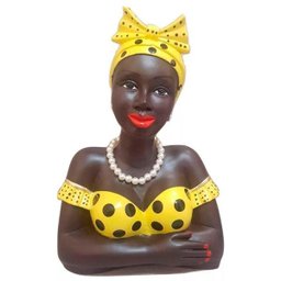 Boneca Namoradeira Grande Com Laço No Cabelo - Amarela - 1