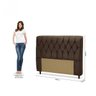 Conjunto Cabeceira Queen Estofada e Calçadeira Baú Captone Espresso Móveis - 5