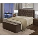 Ver imagem 1 de Conjunto Cabeceira Queen Estofada e Calçadeira Baú Captone Espresso Móveis