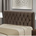 Ver imagem 2 de Conjunto Cabeceira Queen Estofada e Calçadeira Baú Captone Espresso Móveis