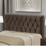 Conjunto Cabeceira Queen Estofada e Calçadeira Baú Captone Espresso Móveis - 2