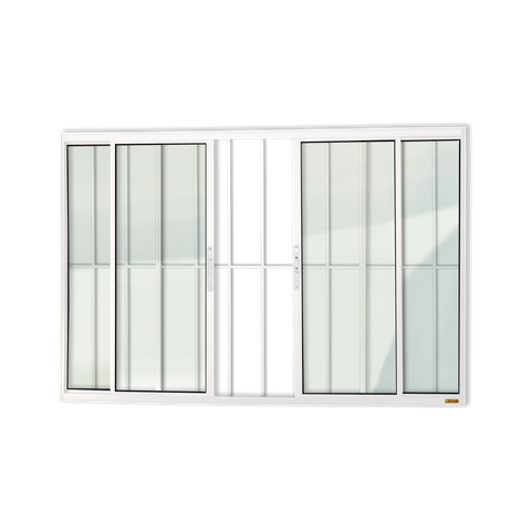 Janela Alumínio Confort 4F.c/Grade 100 x 200 V.Liso Branco Brimak