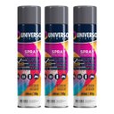 Ver imagem 2 de Tinta Spray 400ml Cinza Grafite Uso Geral em Aço Ferro Gesso Cerâmica Couro | Universo | Kit 03 Un