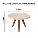 Ver imagem 4 de Mesa de Centro Lívia Redonda com Pés Palito Retrô Decorativa para Sala – Off White