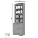 Ver imagem 2 de Cristaleira 71,5cm 2 Portas 2 Gavetas Emily Henn