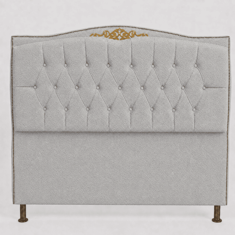 Cabeceira Greta 90cm Estofada Boucle p/ Cama Solteiro Quarto