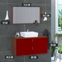 Ver imagem 3 de Conjunto Gabinete de Banheiro Berlim 80 Cm