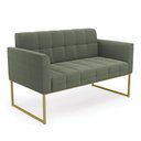 Ver imagem 1 de Sofá Namoradeira 2 Lugares Industrial Dourado Elisa Bouclê D03 - D'Rossi Cor Menta