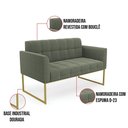 Ver imagem 5 de Sofá Namoradeira 2 Lugares Industrial Dourado Elisa Bouclê D03 - D'Rossi Cor Menta