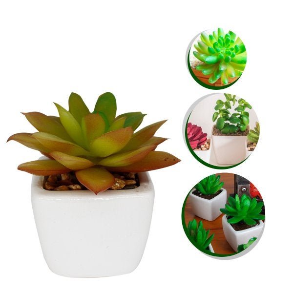 Suculenta Artificial Plantas Flor Mini Vasinhos Decorativos - 3