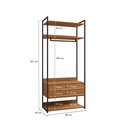 Ver imagem 5 de Armário Kappesberg LI047 Estilo Industrial com Cabideiro Preto Canela