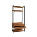 Ver imagem 4 de Armário Kappesberg LI047 Estilo Industrial com Cabideiro Preto Canela