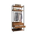 Ver imagem 3 de Armário Kappesberg LI047 Estilo Industrial com Cabideiro Preto Canela