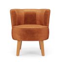 Ver imagem 3 de Jogo 4 Cadeiras para Sala de Espera Tecido Veludo Base Fixa Estrutura Reforçada Pés Retrô