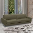 Ver imagem 1 de Sofá Decorativo Isaac 4 Lugares Sala de Estar 270cm Pés em Aço Couro Fendi G88 - Gran Belo