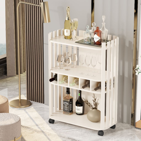 Aparador Ripado com Adega Berlim Perola