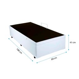 Cama Box Baú Solteiro 88 Tecido Sintético Branco com Colchão de Espuma D33 Tokio Bege - 3 Cama Box Baú Solteiro 88 Tecido Sintético Branco com Colchão de Espuma D33 Tokio Bege - 3