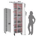 Ver imagem 4 de Paneleiro 2 Portas Almofada Americana e 5 Nichos 60cm TM1307 MDF Grazi Branco