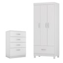 Ver imagem 1 de Conjunto de Guarda Roupa e Cômoda Piazza para Quarto Branco